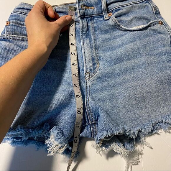 American Eagle 90s Boyfriend Highest Rise Jean Shorts fringe lyocell modal 2 - Picture 3 of 9